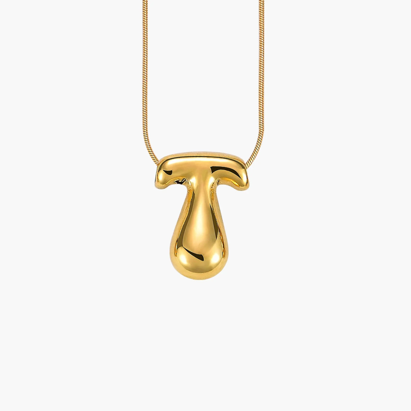 Golden Glow Bubble Letter Initial Necklace - Assorted