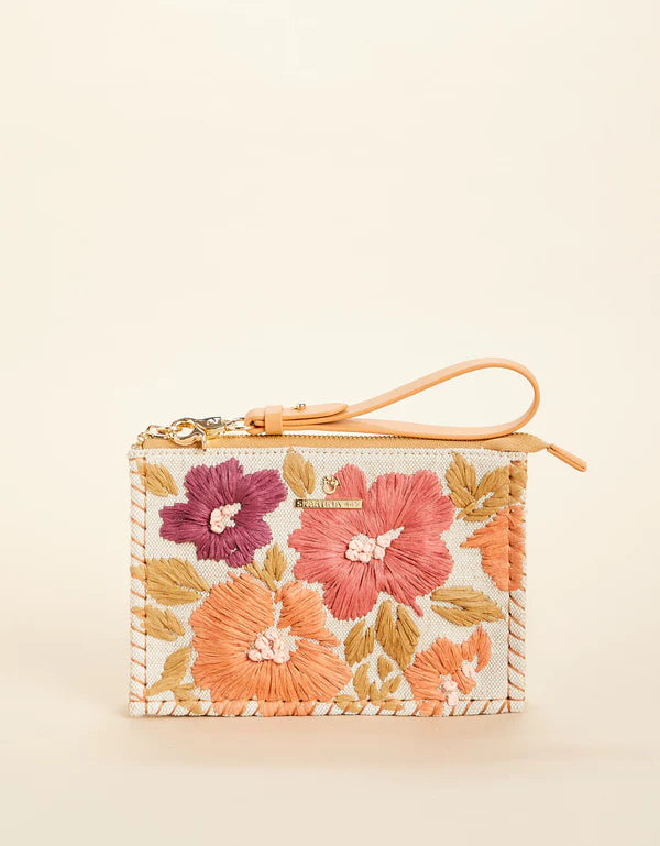 Spartina449 Sophie Raffia Wristlet- Multi Beige/Khaki