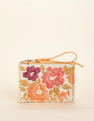 Spartina449 Sophie Raffia Wristlet- Multi Beige/Khaki
