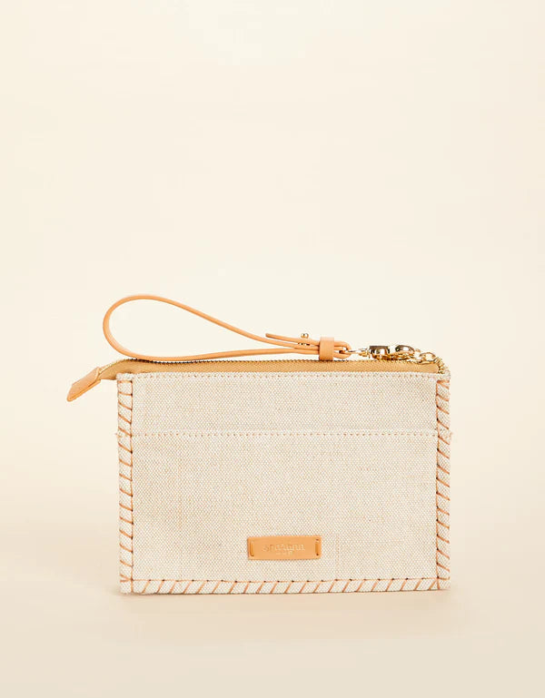 Spartina449 Sophie Raffia Wristlet- Multi Beige/Khaki