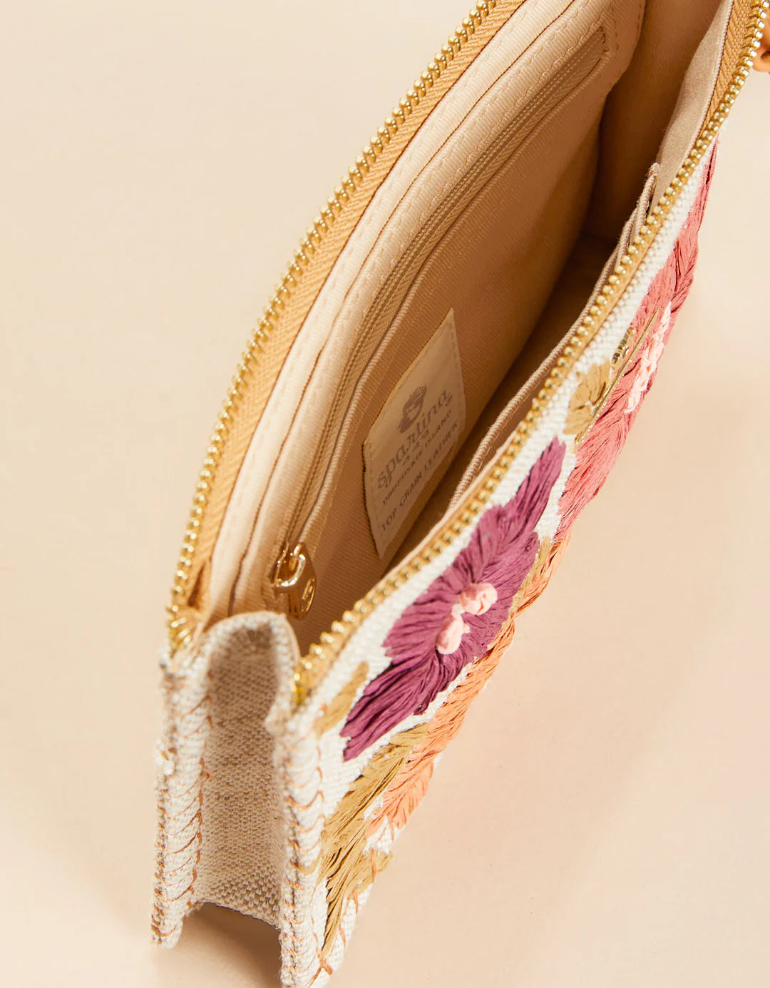Spartina449 Sophie Raffia Wristlet- Multi Beige/Khaki