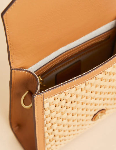 Spartina449 Siren Sara Satchel Crossbody- Natural/Pecan Brown
