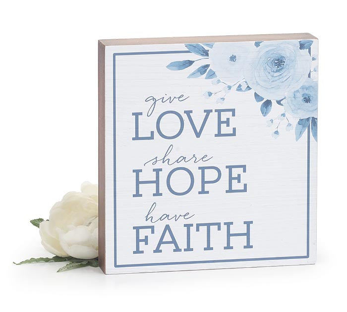 Love Hope Faith Shelf Sitter