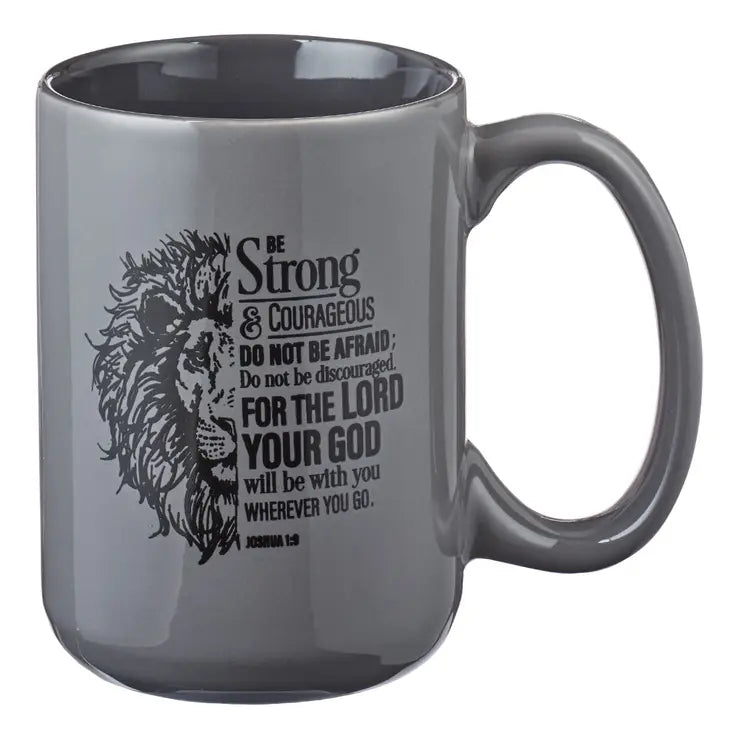 Be Strong Lion Gray Mug