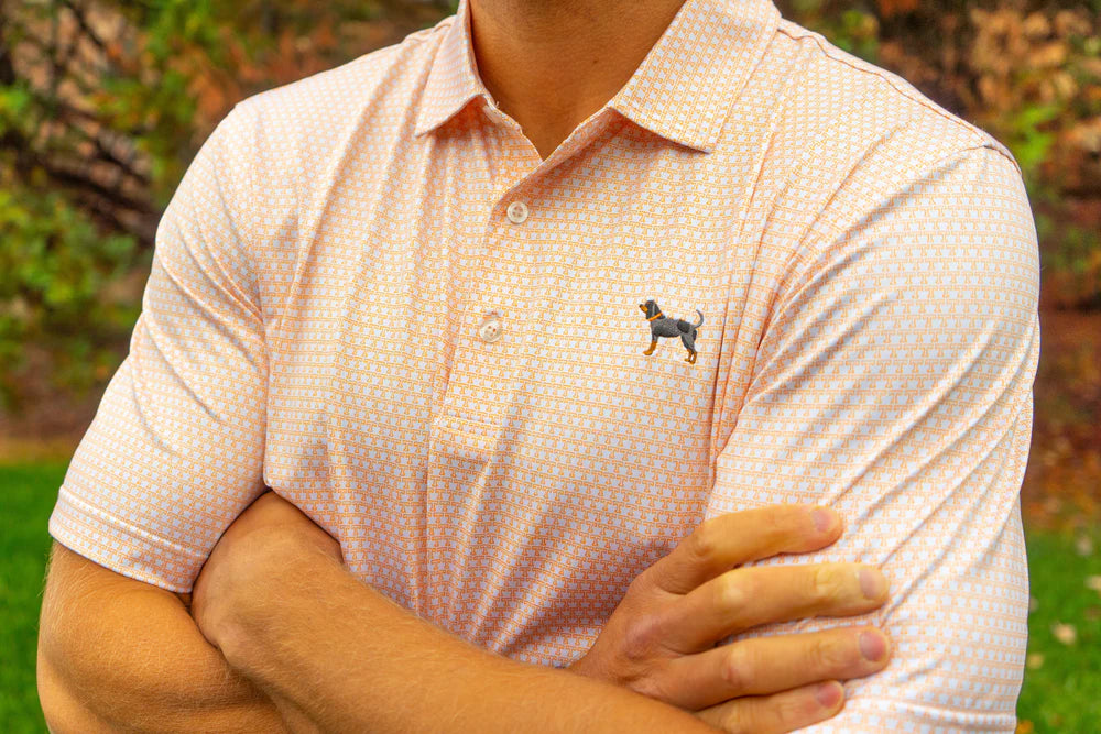 Volunteer Traditions- Bluetick All Over Power T Polos