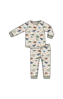 Angel Dear- L/S Loungewear Set- Washy Dinos