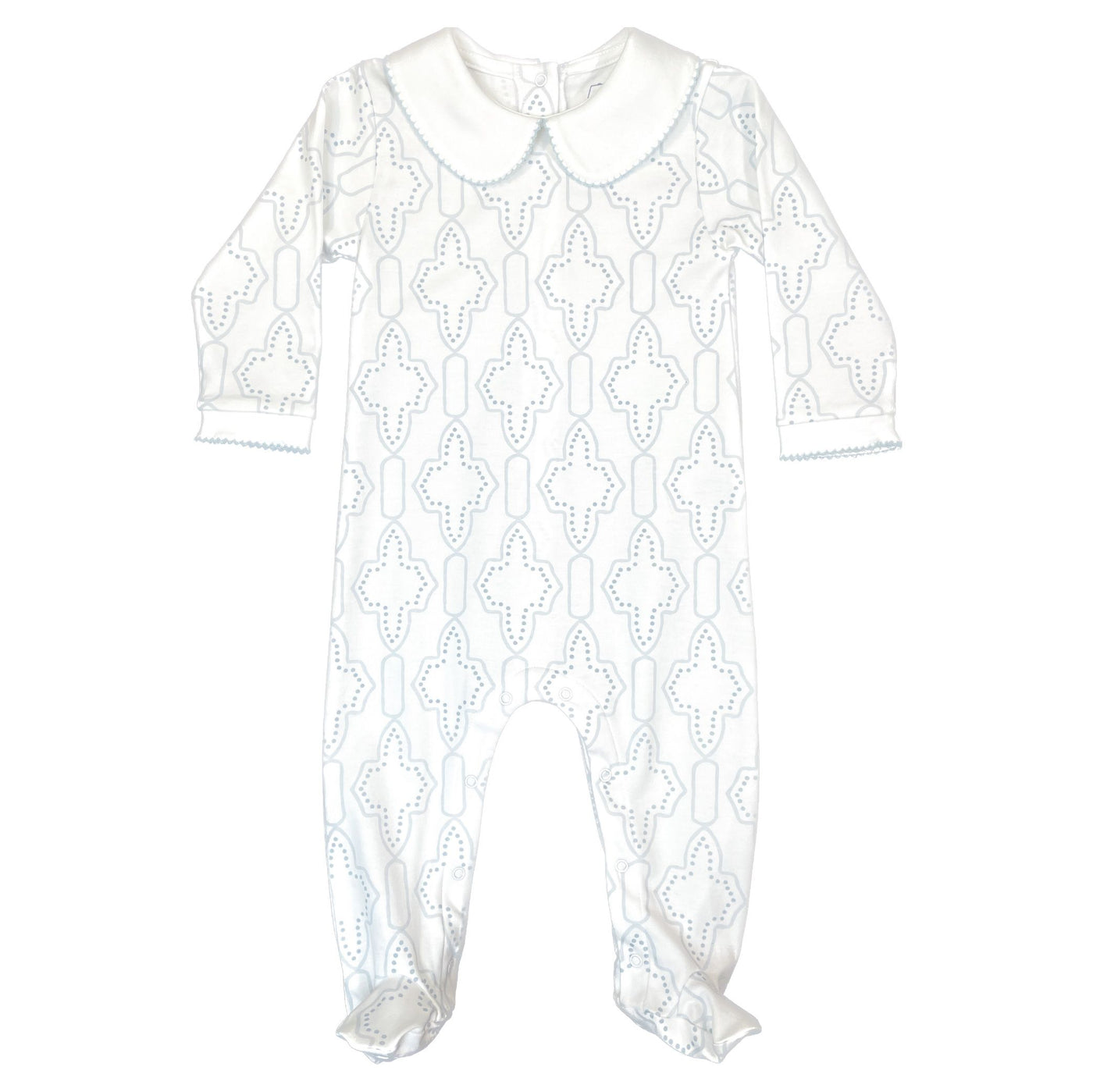 Blue Lattice w/ Peter Pan Collar Boys Playsuit