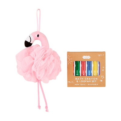 Loofah With Bath Crayons