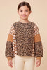 Print Block Leopard Print Sweatshirt - Taupe