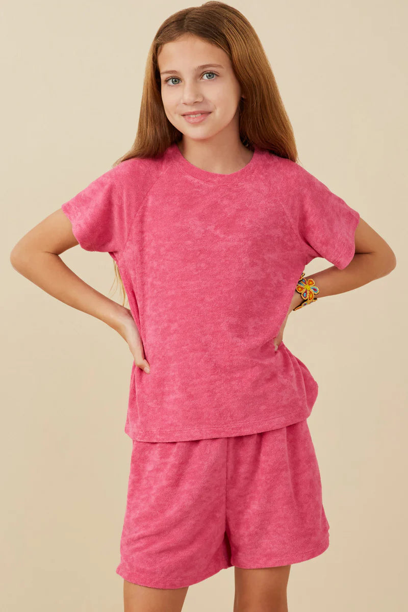 Girls Textured Terry T Shirt