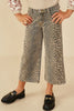 Washed Leopard Print Relaxed Fit Denim Jeans - Leopard
