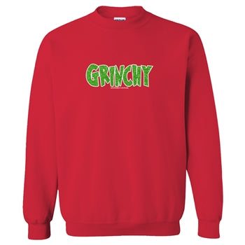 Southern Couture- Glitter Grinchy Sweatshirt- Red