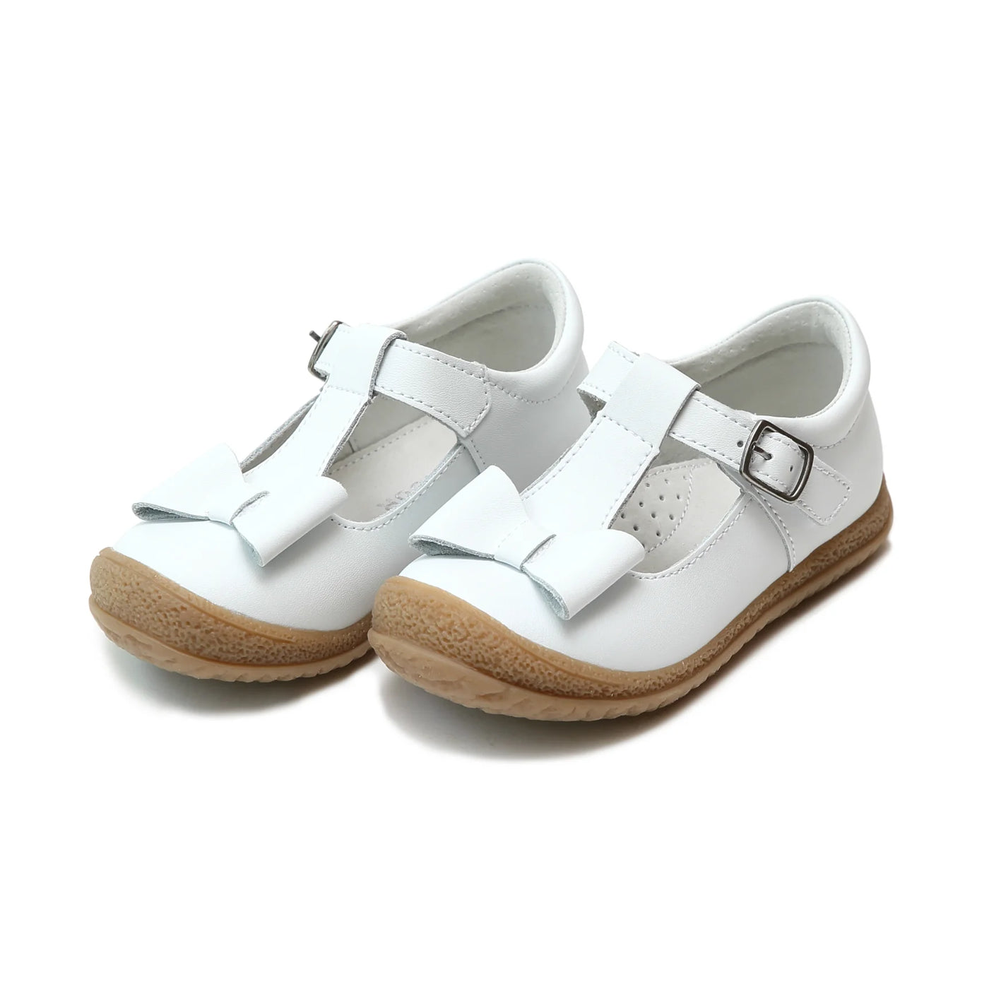 Emma Classic T-Strap White Bow Mary Jane