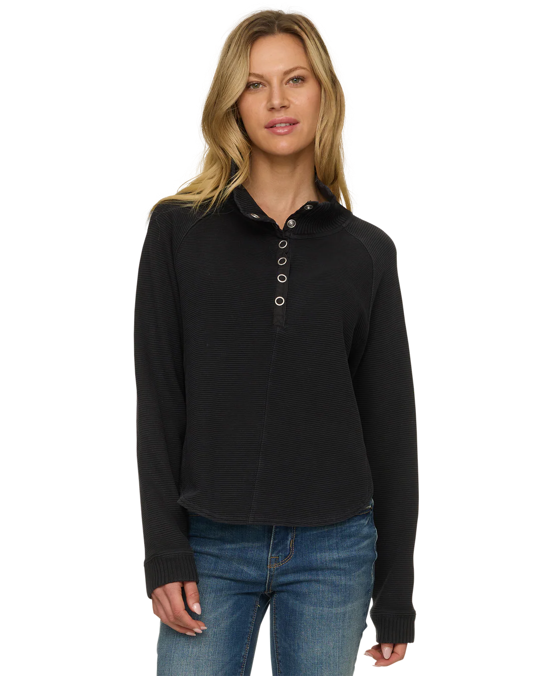 Adriana Snap Front Washed Pullover