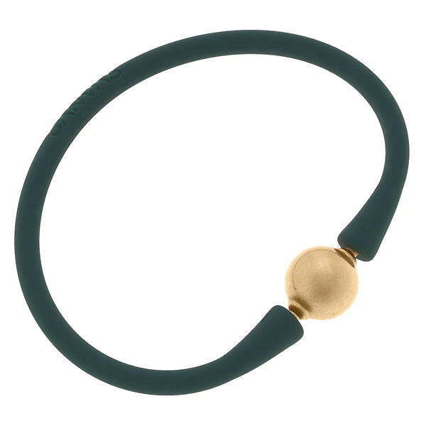 Bali 24K Gold Plated Ball Bead Silicone Bracelets