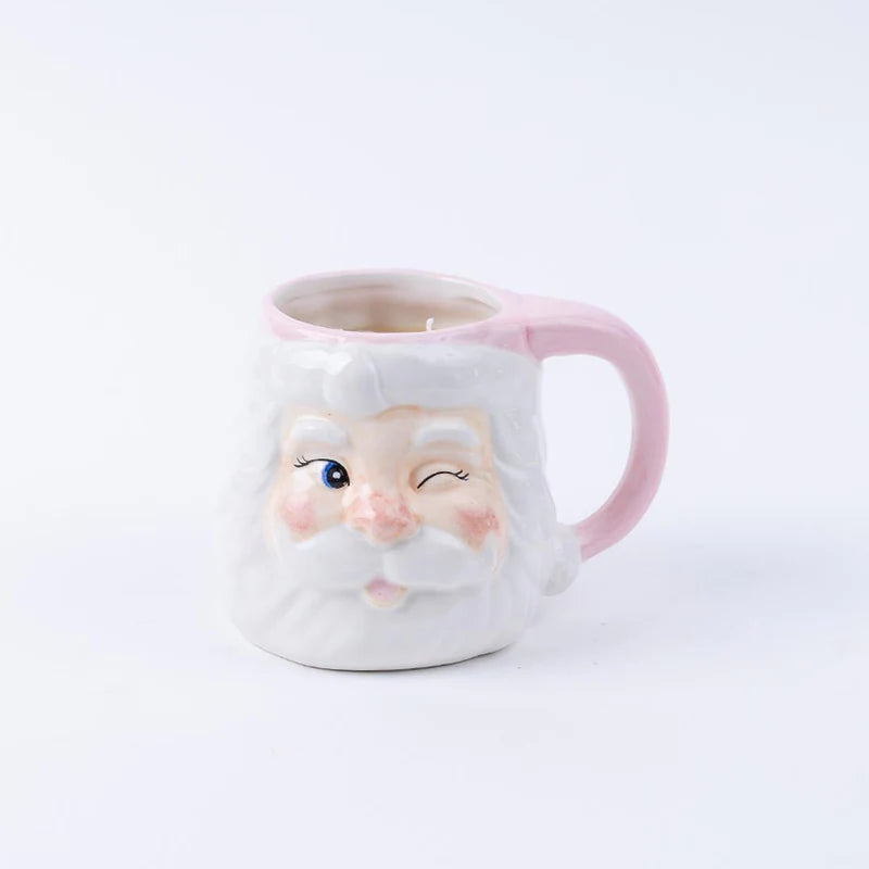 Vintage Pink Santa Candle
