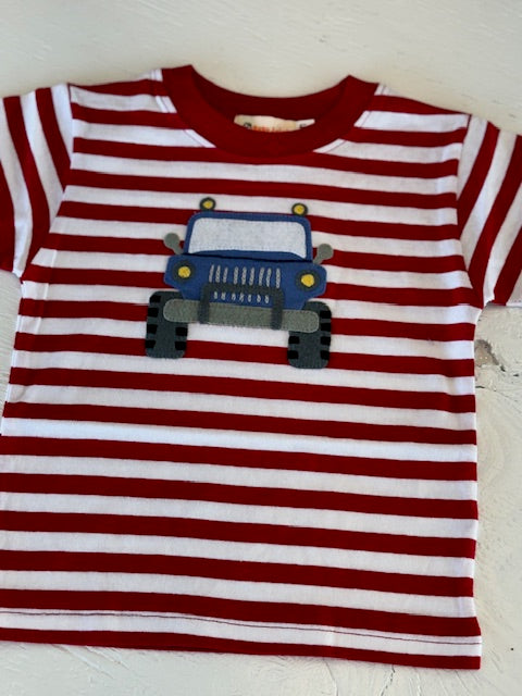 Luigi Red Striped Jeep Shirt