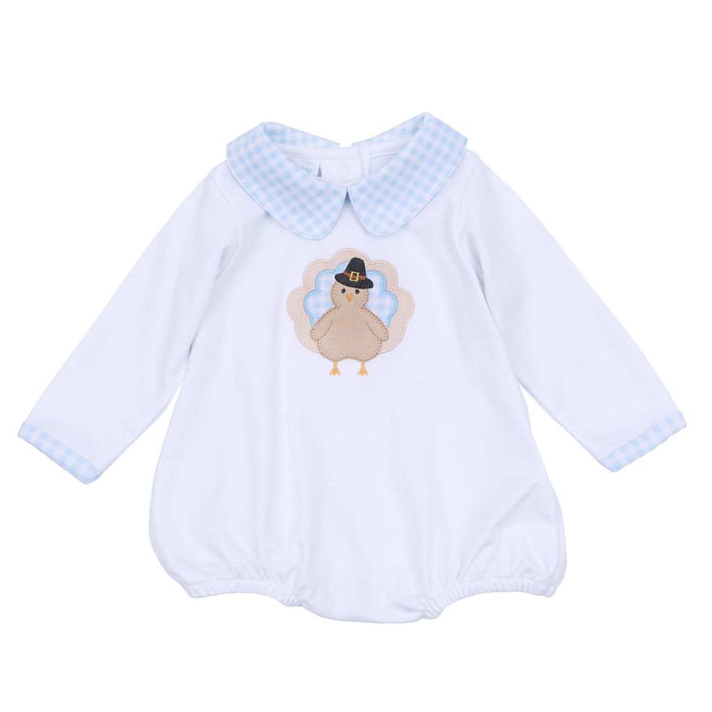 Magnolia Baby- Pilgrim Pals Applique Collard L/S Bubble
