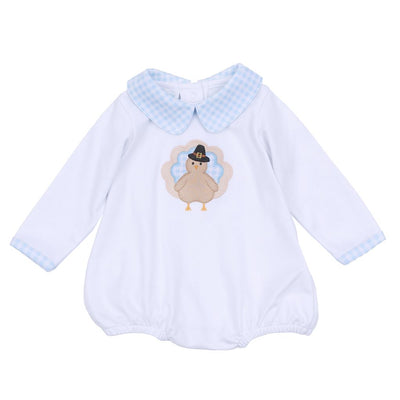 Magnolia Baby- Pilgrim Pals Applique Collard L/S Bubble