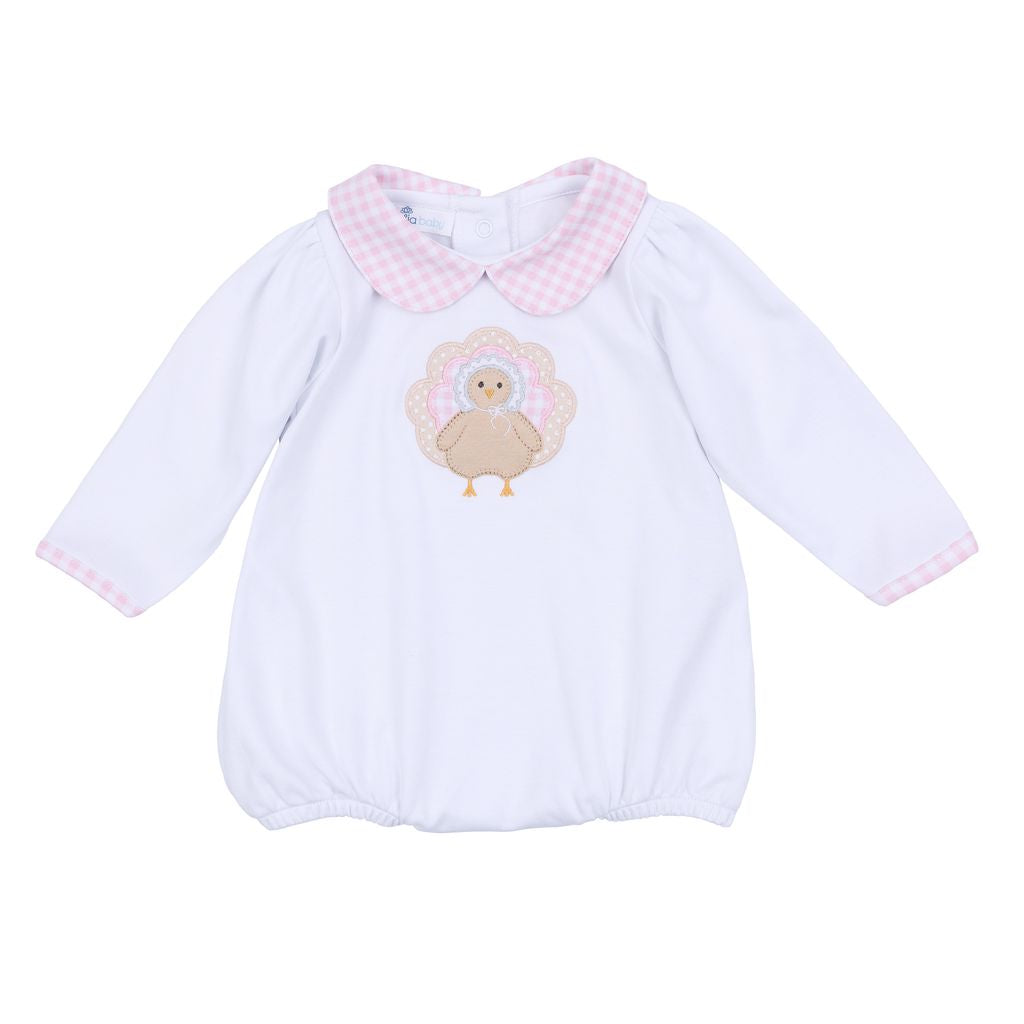 Magnolia Baby- Pilgrim Pals Applique Collard L/S Bubble