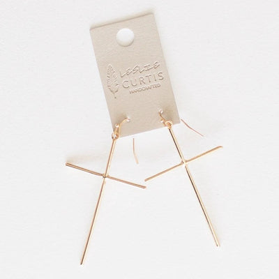 Mary Silver Cross Earrings