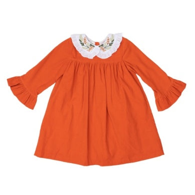 open lace back dress Meri Orange Cord Dress