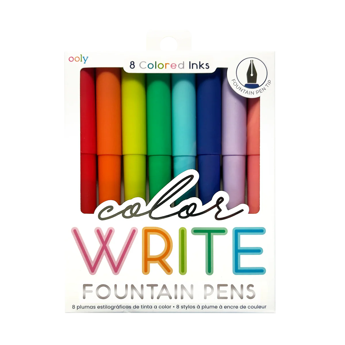 Color Write Fountain Pens- Set of 8