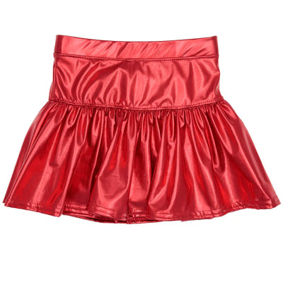 Slick Metallic Gathered Skort- Assorted