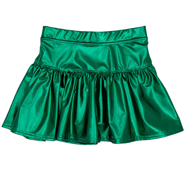 Slick Metallic Gathered Skort- Assorted