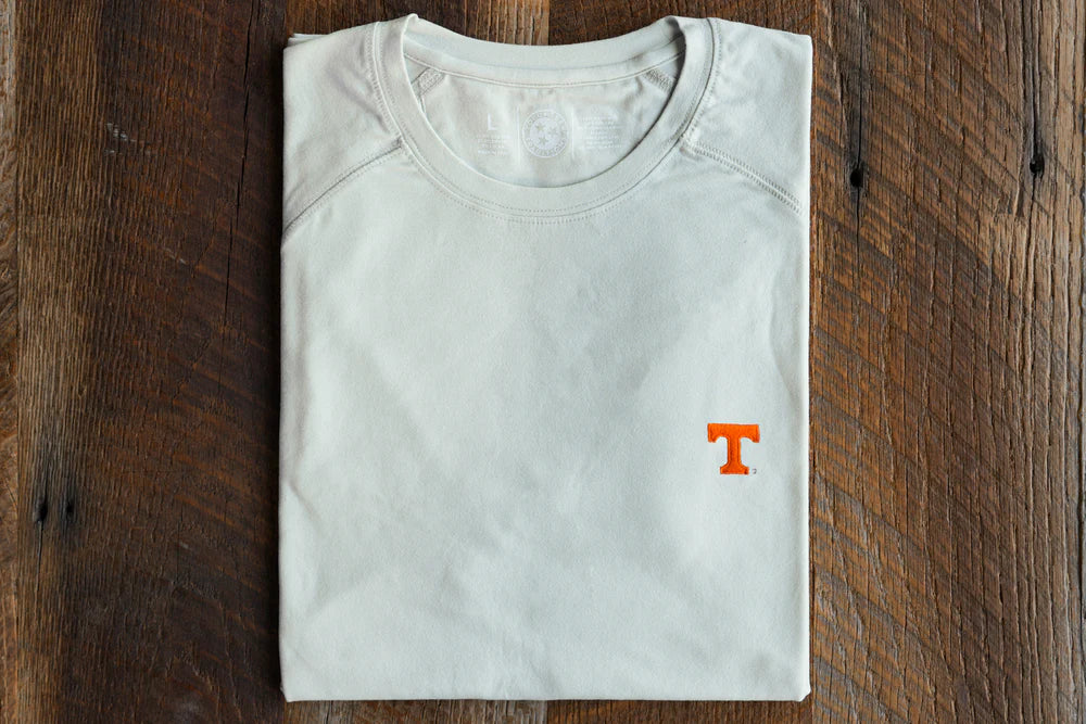 Volunteer Traditions- Power T Embroidered Active Tee- Granite