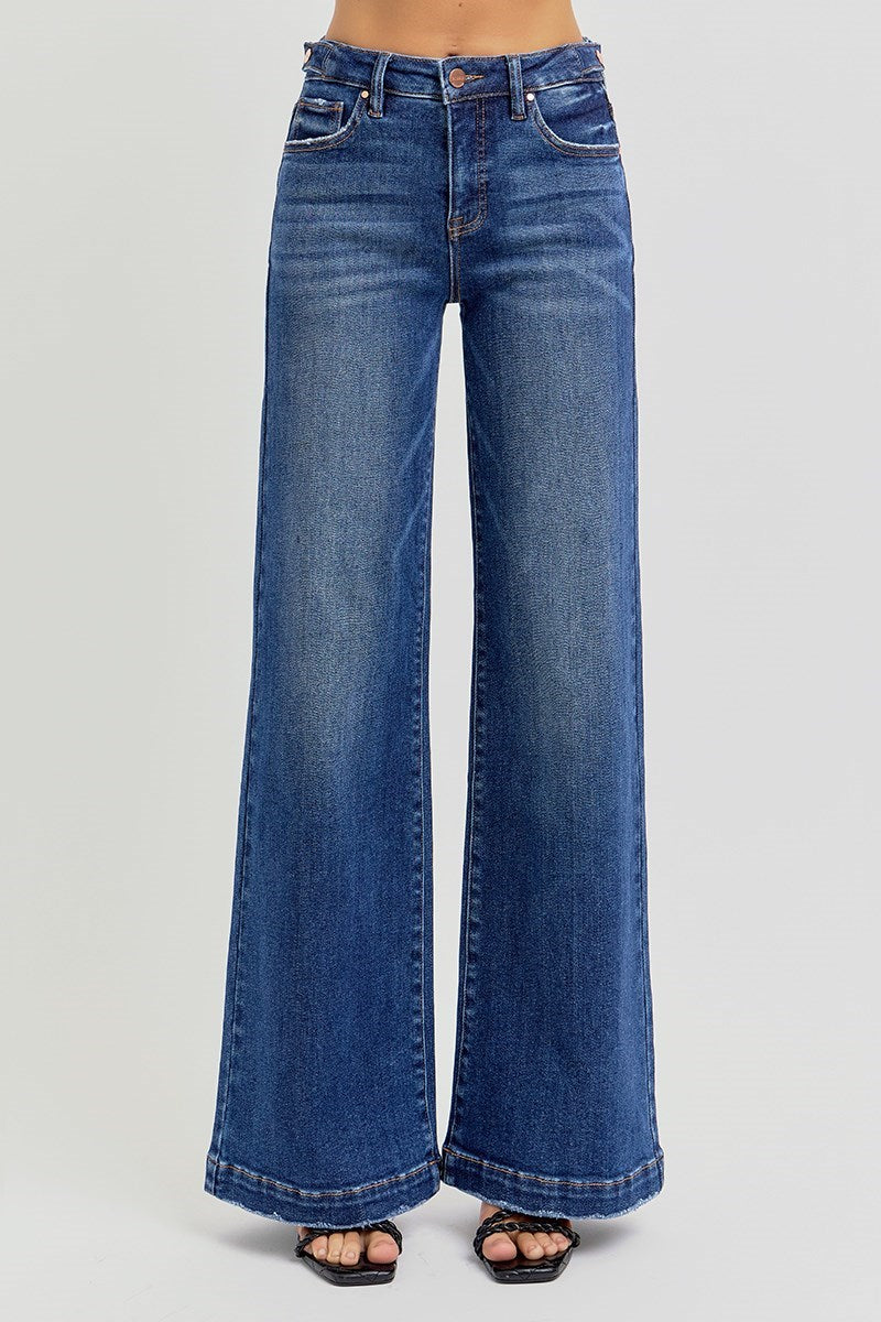 TUMMY CONTROL HIGH RISE WIDE ADJUSTABLE WAIST BAND JEANS
