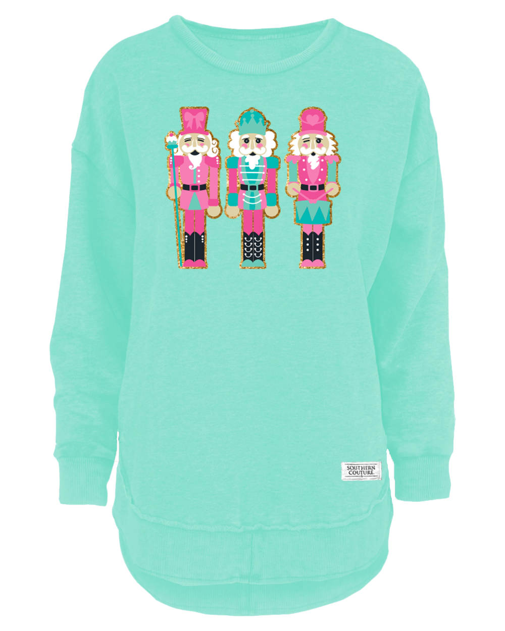 Applique Round Bottom Christmas Sweatshirt- Assorted