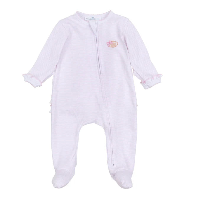 Magnolia Baby- Touchdown Cutie Embroidered Zip Footie- Assorted