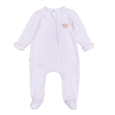 Magnolia Baby- Touchdown Cutie Embroidered Zip Footie- Assorted
