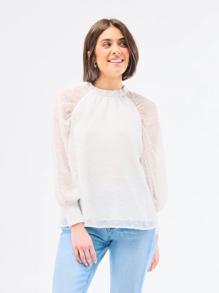 Mary Square- Veronica Top- Marshmallow