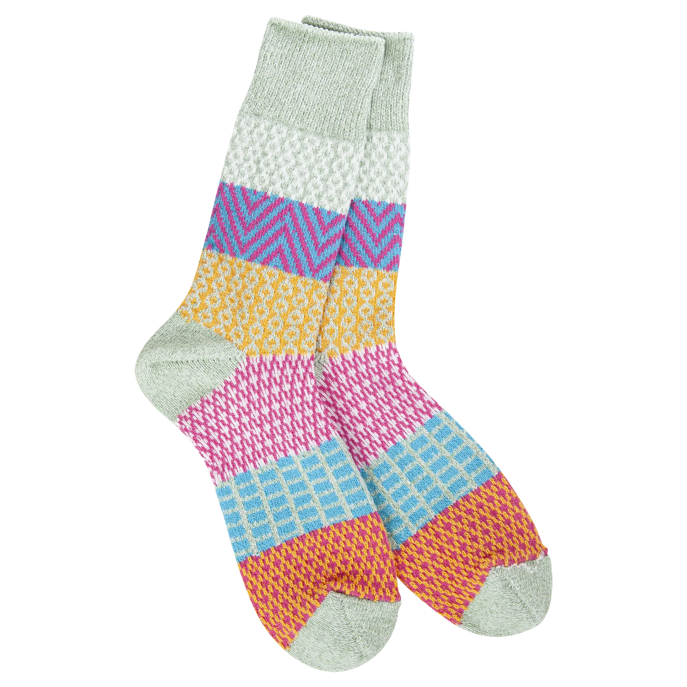World's Softest Socks- Multicolored Textured Crew