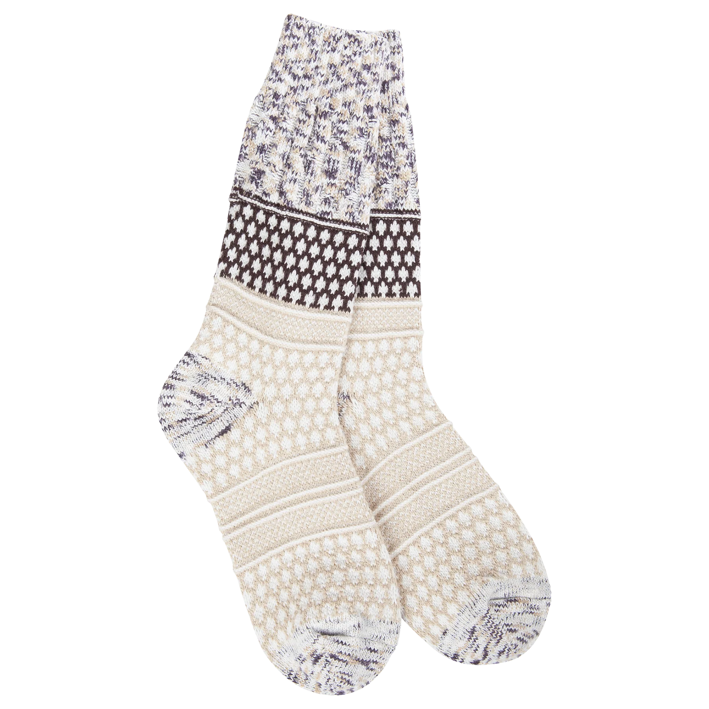 World's Softest Socks- Multicolored Textured Crew