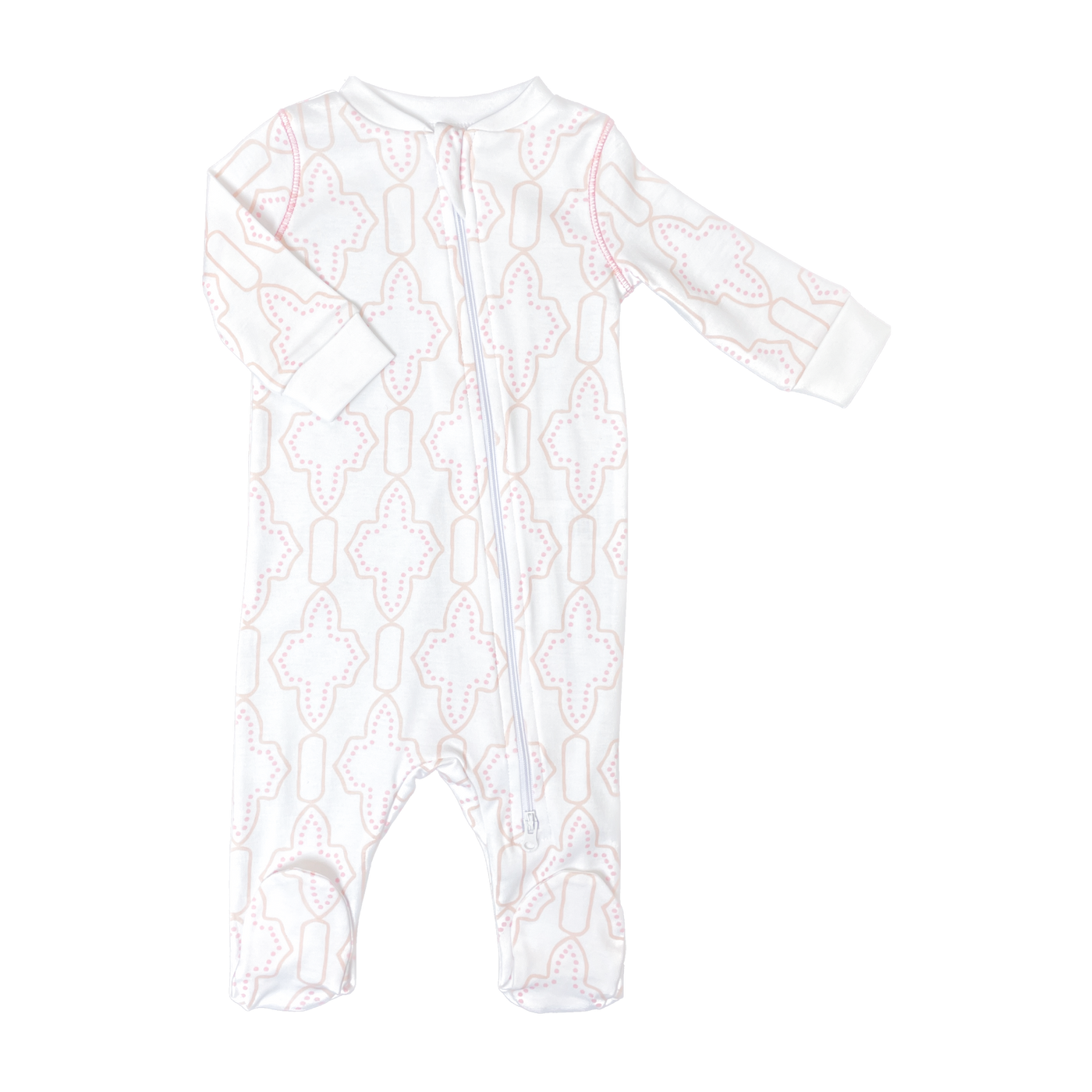 Lattice Zipped Pajama- Pink or Blue