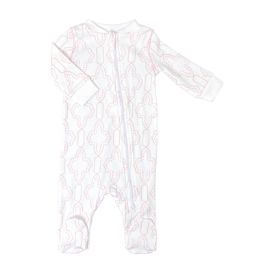 Lattice Zipped Pajama- Pink or Blue