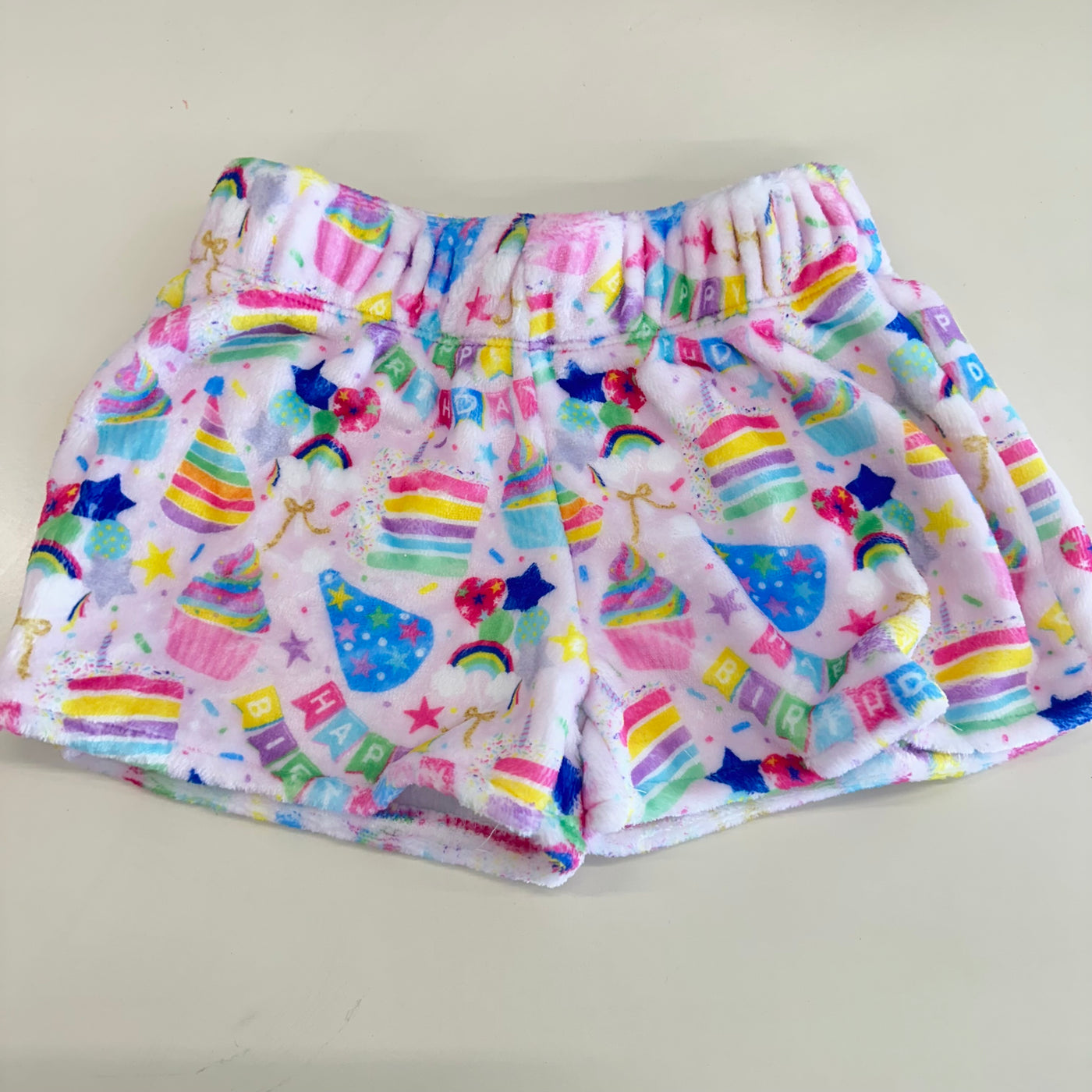 Birthday Collage Fuzzy Shorts