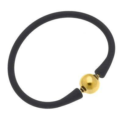 Bali 24K Gold Plated Ball Bead Silicone Bracelets