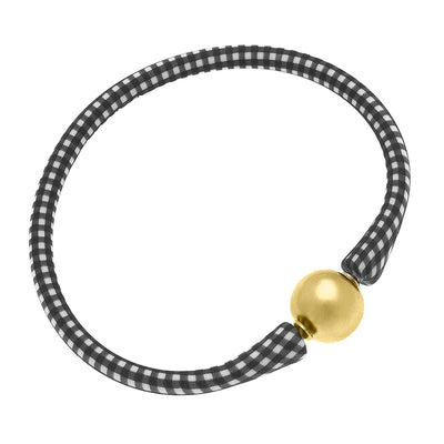 Bali 24K Gold Plated Ball Bead Silicone Bracelets