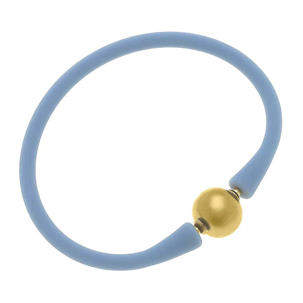 Bali 24K Gold Plated Ball Bead Silicone Bracelets