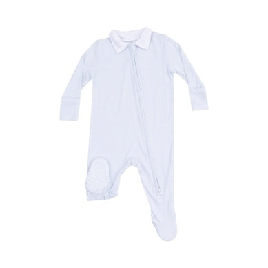 Angel Dear- Stripe Classic Blue Polo 2 Way Zipper Footie