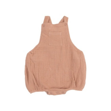 Angel Dear- Solid Muslin Pocket Sunsuit- Camel
