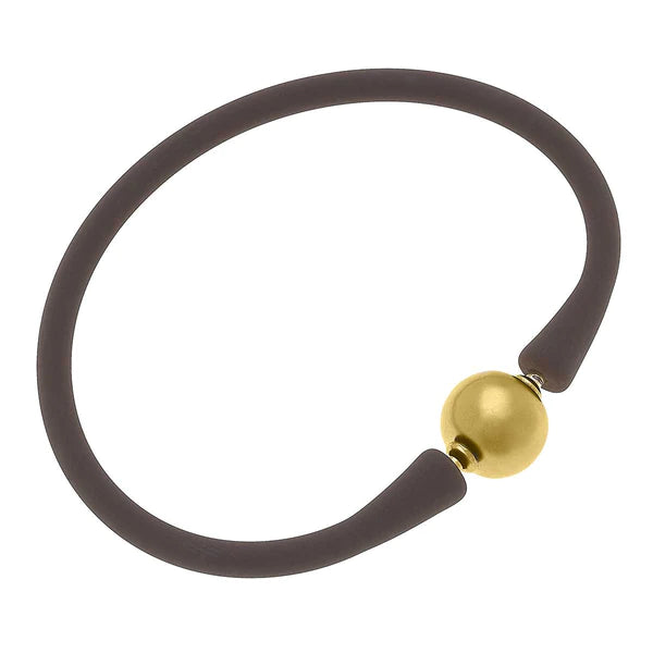 Bali 24K Gold Plated Ball Bead Silicone Bracelets