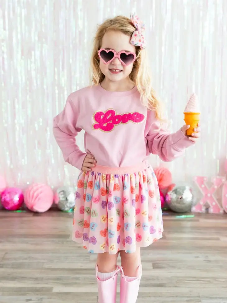 Love Script Kids Patch Sweatshirt