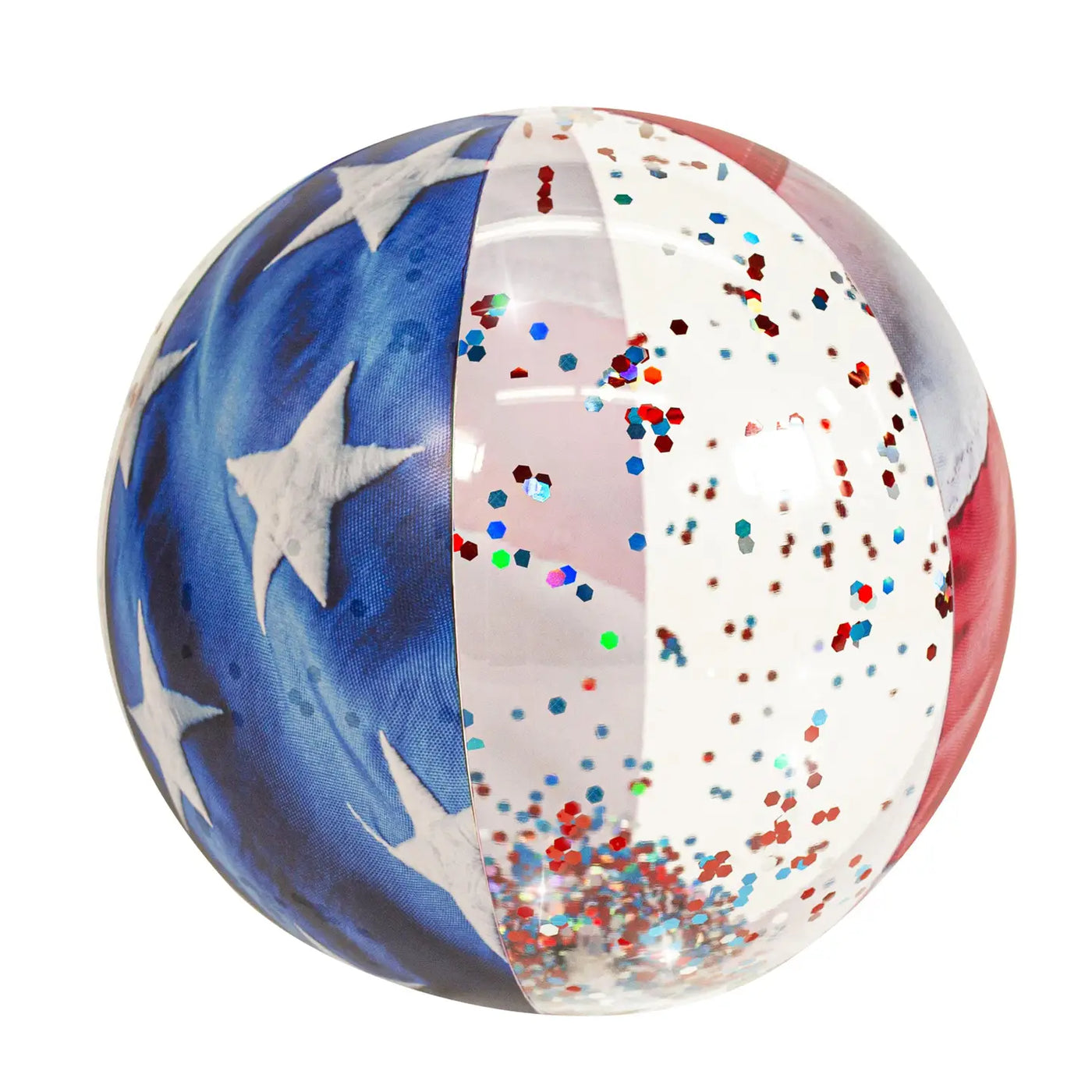Inflatable Beach Ball Stars & Stripes Glitter
