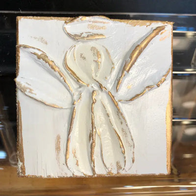 Hand Painted Baby Angel Wood Plaque