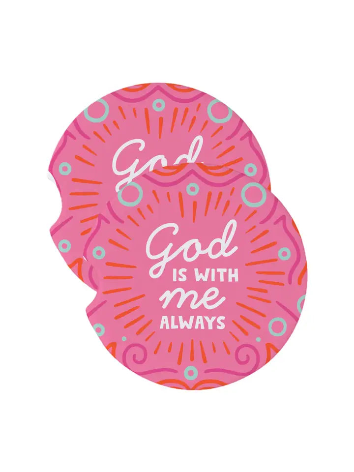 Car coasters "God is with me"